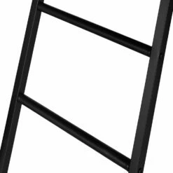 NIOLON - Lit Mezzanine 2 Places En Acier Avec Bureau En Verre - Noir 140x200cm -chambre à coucher Soldes Lit mezzanine NIOLON 26908687 Z 2