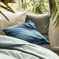 CALANQUES - Lot De 2 Taies D'oreiller En Coton - Bleu Figuerolles 65x65cm 10 CALANQUES - Lot De 2 Taies D'oreiller En Coton - Bleu Figuerolles 65x65cm -chambre à coucher Soldes Lot de 2 taies d oreiller CALANQUES 26437781 A 1