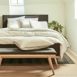 EZIO - Lot De 2 Taies D'oreiller En Percale De Coton Liseré Tressé Gris Calabrun - Blanc 50x70cm 15 EZIO - Lot De 2 Taies D'oreiller En Percale De Coton Liseré Tressé Gris Calabrun - Blanc 50x70cm -chambre à coucher Soldes Lot de 2 taies d oreiller EZIO 27446485 A 1