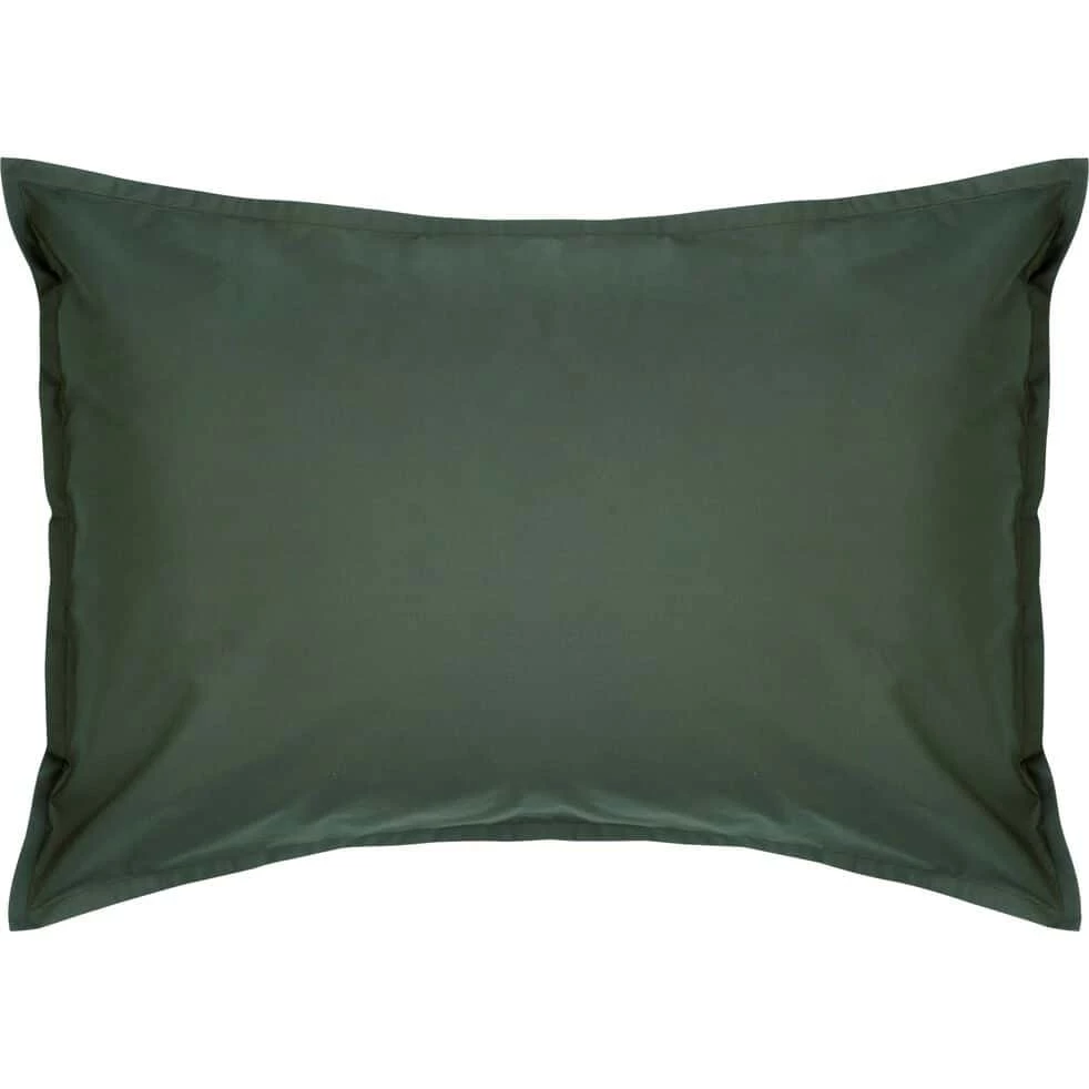 FLORE - Lot De 2 Taies D'oreiller En Percale De Coton - Vert Cèdre 50x70cm 7 FLORE - Lot De 2 Taies D'oreiller En Percale De Coton - Vert Cèdre 50x70cm – Image 5