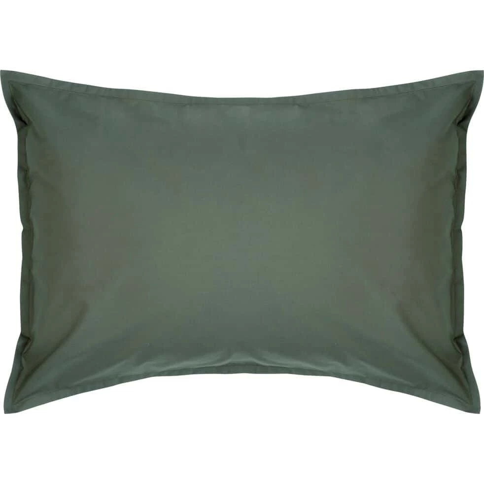 FLORE - Lot De 2 Taies D'oreiller En Percale De Coton - Vert Cèdre 50x70cm 8 FLORE - Lot De 2 Taies D'oreiller En Percale De Coton - Vert Cèdre 50x70cm – Image 6