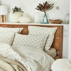 MOUCHOIR - Lot De 2 Taies D'oreiller En Lin Et Coton Motif Argan - Jaune 65x65cm -chambre à coucher Soldes Lot de 2 taies d oreiller MOUCHOIR 27448489 A 1