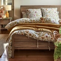 SOULEOU - Lot De 2 Taies D'oreiller En Coton Lavé à Motif Floral - Bleu 65x65cm -chambre à coucher Soldes Lot de 2 taies d oreiller SOULEOU 27462065 A 1