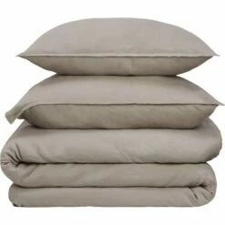 VENCE - Lot De 2 Taies D'oreiller En Lin Lavé - Beige 50x70cm -chambre à coucher Soldes Lot de 2 taies d oreiller VENCE 27362693 D 2