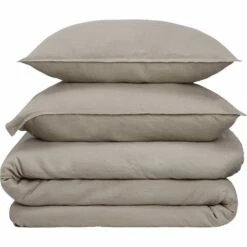 VENCE - Lot De 2 Taies D'oreiller En Lin Lavé - Beige 65x65cm -chambre à coucher Soldes Lot de 2 taies d oreiller VENCE 27362853 D 2