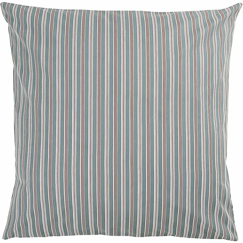 VERGA - Lot De 2 Taies D'oreiller Rayées En Coton - Bleu 63x63cm 3 VERGA - Lot De 2 Taies D'oreiller Rayées En Coton - Bleu 63x63cm