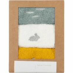 PLUME - Lot De 3 Bavoirs Bébé Bleu, Blanc Et Jaune En Coton Bio Et Broderie Lurex -chambre à coucher Soldes Lot de 3 bavoirs Plume 27173749 D 1