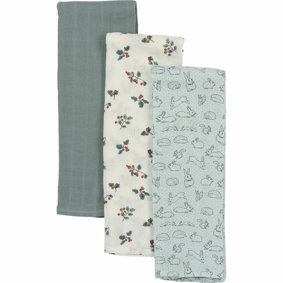NUAGE - Lot De 3 Langes Bébé En Gaze De Coton 70x70cm - Multicolore Calaluna 3 NUAGE - Lot De 3 Langes Bébé En Gaze De Coton 70x70cm - Multicolore Calaluna