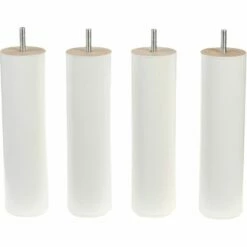 CYLINDRE - Pieds De Sommier Blancs H20 Cm - Jeu De 4