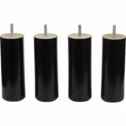 CYLINDRE - Pieds De Sommier Noirs H20 Cm - Jeu De 4