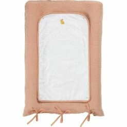 NUAGE - Matelas à Langer En Gaze De Coton Brodé - Rose Salina