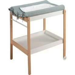 NUAGE - Matelas à Langer En Gaze De Coton Brodé - Bleu Calaluna -chambre à coucher Soldes Matelas a langer Nuage 27447215 G 1