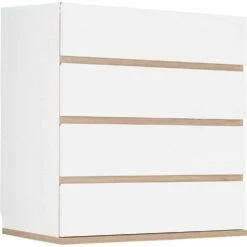 NESTOR - Commode Module 4 Tiroirs En Bois Effet Chêne - Blanc H94XL94cm 12 NESTOR - Commode Module 4 Tiroirs En Bois Effet Chêne - Blanc H94XL94cm -chambre à coucher Soldes NESTOR 27021514 B 2