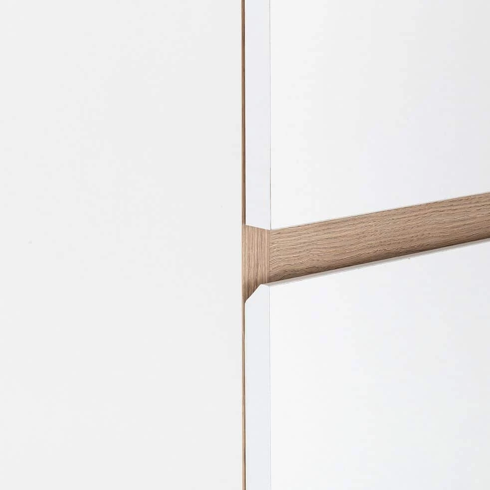 NESTOR - Commode Module 4 Tiroirs En Bois Effet Chêne - Blanc H94XL94cm 9 NESTOR - Commode Module 4 Tiroirs En Bois Effet Chêne - Blanc H94XL94cm – Image 7