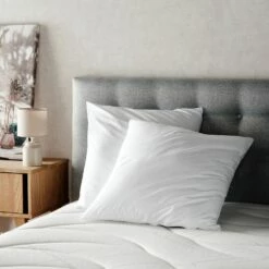 KALEA - Lot De 2 Oreillers Moelleux En Coton Bio - Blanc 65x65cm -chambre à coucher Soldes OREILLER KALEA 27327982 A 1