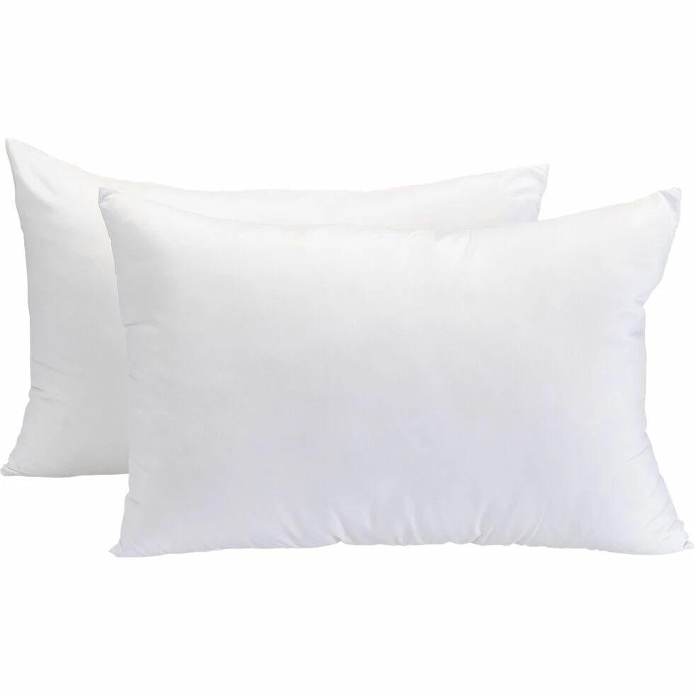 SOAN - Lot De 2 Oreillers Fermes En Percale De Coton Thermorégulant - Blanc 50x70cm 3 SOAN - Lot De 2 Oreillers Fermes En Percale De Coton Thermorégulant - Blanc 50x70cm