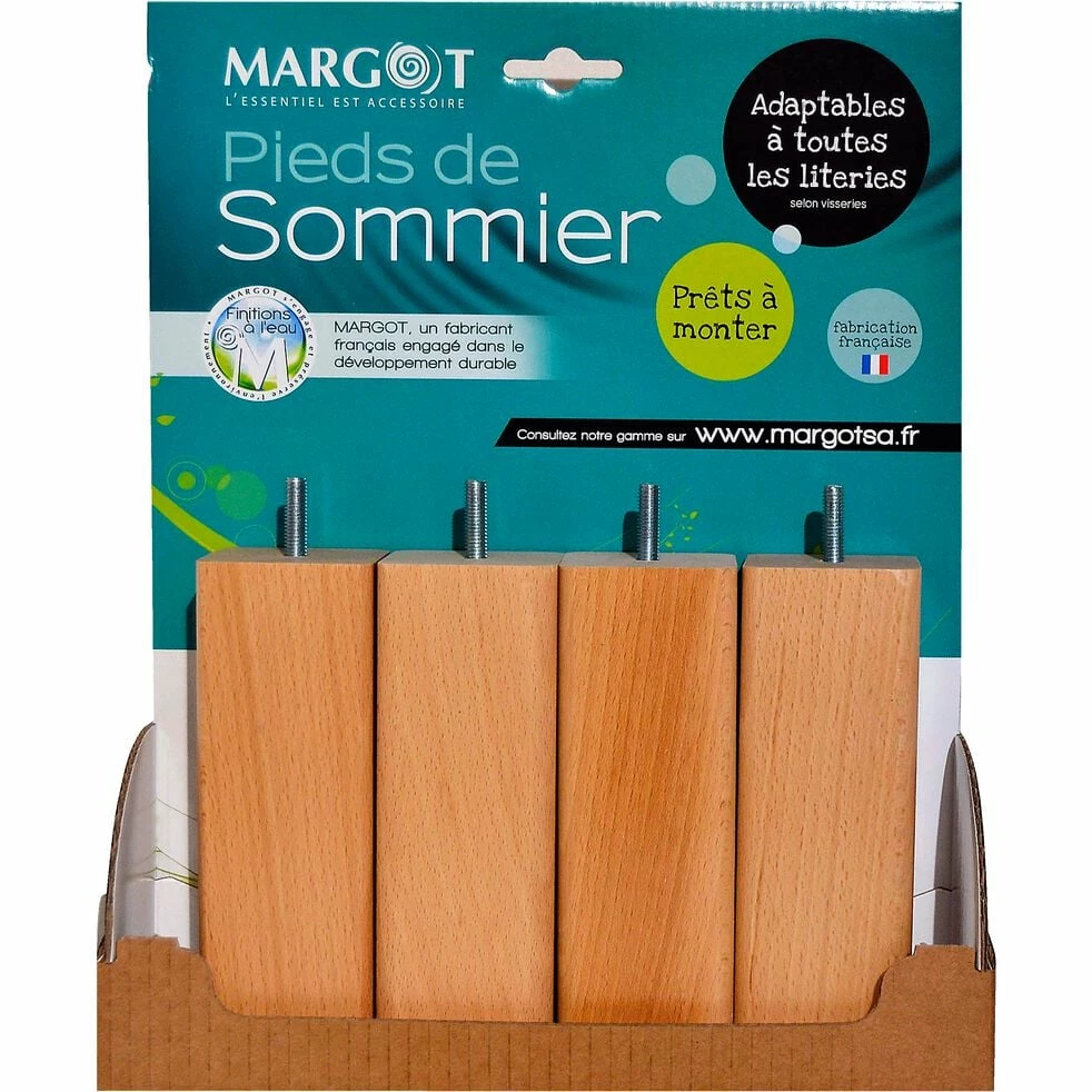 CARRE - Pieds De Sommier Naturels H17 Cm - Jeu De 4 3 CARRE - Pieds De Sommier Naturels H17 Cm - Jeu De 4