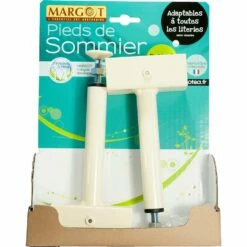 Pieds - Pieds De Sommier Réglable En Métal Blanc H17,5/30,5 Cm - Jeu De 2