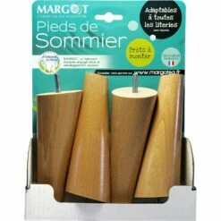 CONIQUE - Pieds De Sommier Hêtre Vernis H17 Cm - Jeu De 4