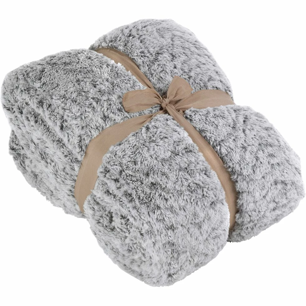 LALOU - Couvre-lit Réversible Effet Fourrure - Gris 180x230cm 3 LALOU - Couvre-lit Réversible Effet Fourrure - Gris 180x230cm