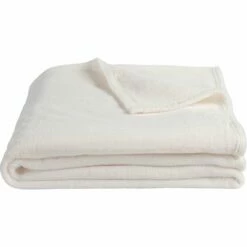 ROBIN - Couvre Lit Effet Polaire- Blanc Ventoux 180x220cm