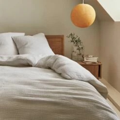 BALETI - Housse De Couette 260x240cm Et 2 Taies D'oreiller 63x63cm En Double Gaze De Coton - Blanc -chambre à coucher Soldes Parure BALETI 27662120 A 1