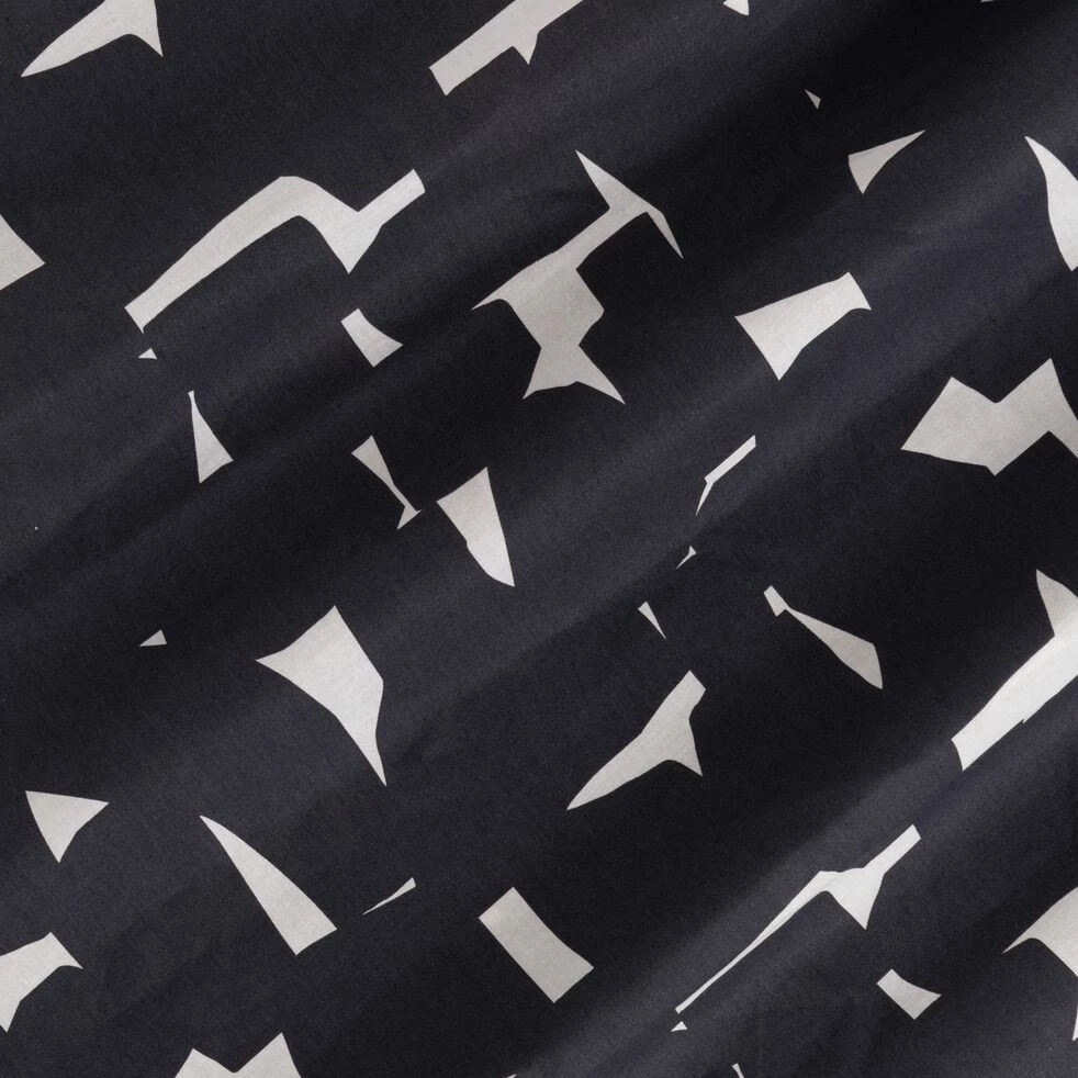 MATTI - Housse De Couette 140x200cm Et 1 Taie D'oreiller 63x63cm En Coton - Noir Et Blanc 5 MATTI - Housse De Couette 140x200cm Et 1 Taie D'oreiller 63x63cm En Coton - Noir Et Blanc – Image 3