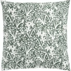 NARCI - Housse De Couette 260x240cm Et 2 Taies D'oreiller 63x63cm En Coton Motif Floral - Vert Et Blanc -chambre à coucher Soldes Parure NARCI 27483855 F 2