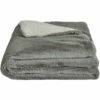 MARIUS - Couvre Lit Imitation Fourrure - Gris Restanque 180x220cm -chambre à coucher Soldes Plaid MARIUS 26465777 F 1