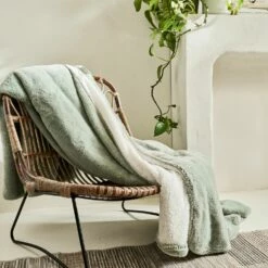 MARIUS - Plaid Imitation Fourrure - Vert Olivier 180x220cm -chambre à coucher Soldes Plaid MARIUS 27525708 A 1