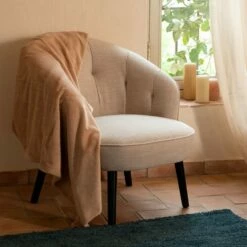 ROBIN - Couvre Lit Effet Polaire- Rose Argile 230x250cm -chambre à coucher Soldes Plaid ROBIN 26465692 A 1