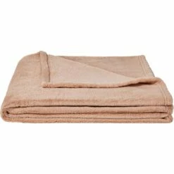 ROBIN - Couvre Lit Effet Polaire- Rose Argile 230x250cm