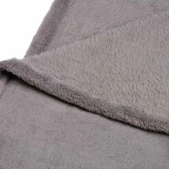 ROBIN - Couvre Lit Effet Polaire- Gris Restanque 180x220cm -chambre à coucher Soldes Plaid ROBIN 26467139 Z 1