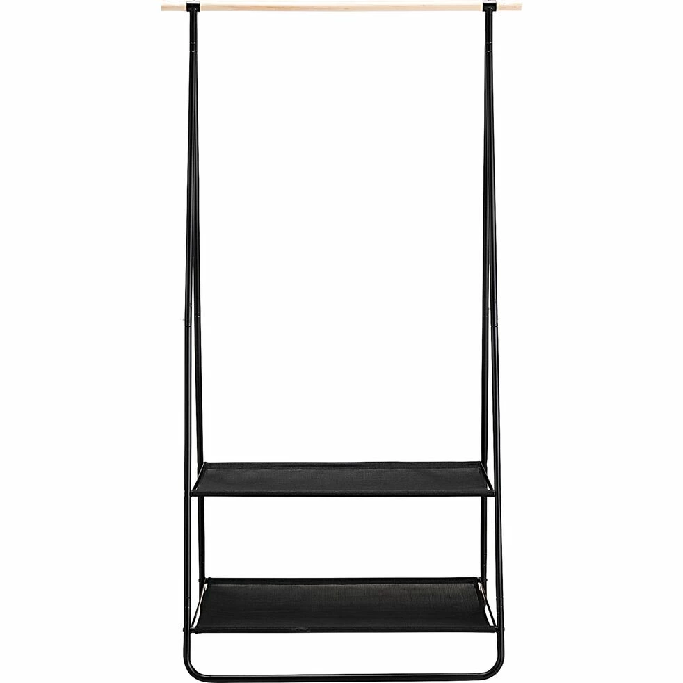 DAVEN - Penderie Ouverte à 2 étagères En Acier Et En Bois H171xL95cm - Noir 3 DAVEN - Penderie Ouverte à 2 étagères En Acier Et En Bois H171xL95cm - Noir