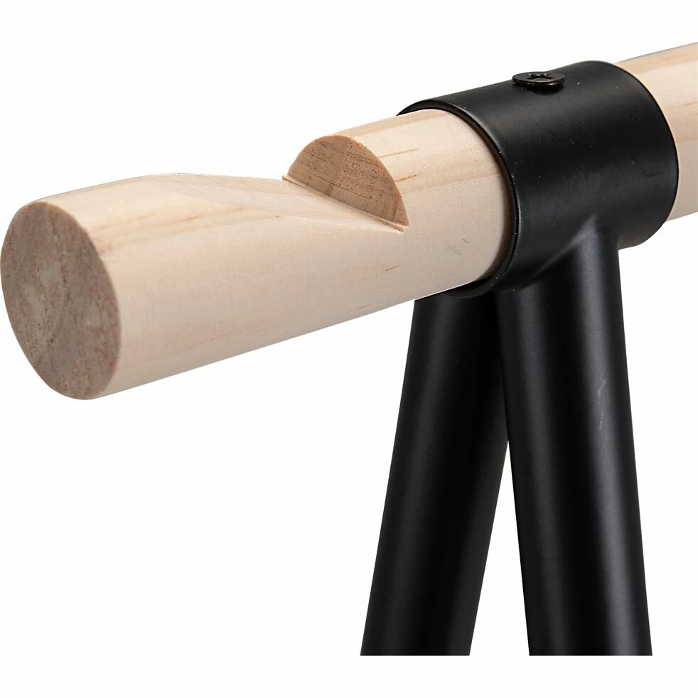 DAVEN - Penderie Ouverte à 2 étagères En Acier Et En Bois H171xL95cm - Noir 6 DAVEN - Penderie Ouverte à 2 étagères En Acier Et En Bois H171xL95cm - Noir – Image 4