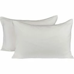 BORIE - Lot De 2 Protège-oreillers 100% Coton Bio - 50x70cm