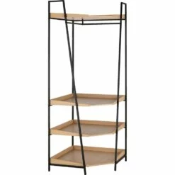 HENRY - Rangement D'angle En Bois Et Acier - Noir H221XL82cm 19 HENRY - Rangement D'angle En Bois Et Acier - Noir H221XL82cm -chambre à coucher Soldes Rangement d 39 angle HENRY 27018903 B 1