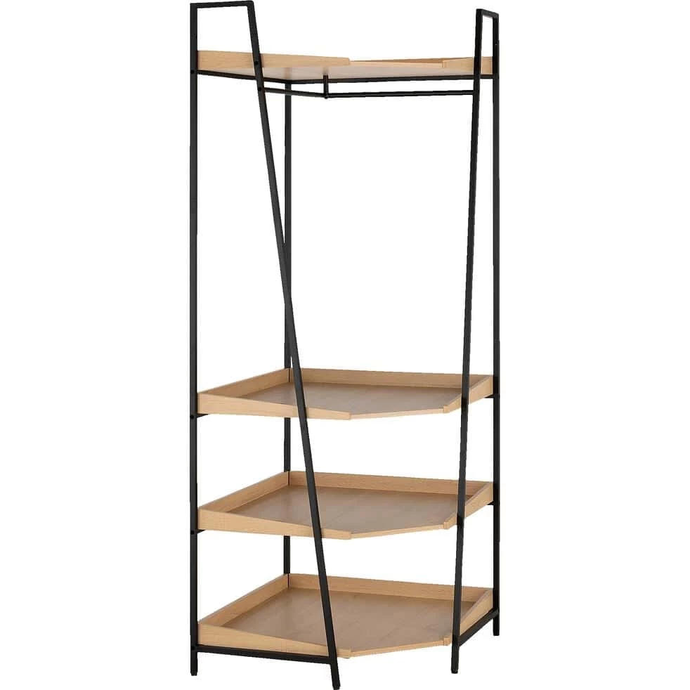 HENRY - Rangement D'angle En Bois Et Acier - Noir H221XL82cm 5 HENRY - Rangement D'angle En Bois Et Acier - Noir H221XL82cm – Image 3