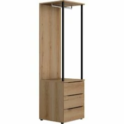 LUCIAN - Colonne De Rangement 3 Tiroirs En Bois H220cm - Bois Clair -chambre à coucher Soldes Rangement portant LUCIAN 27661895 B 2
