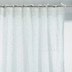 BESTIAIRE - Rideau à Nouettes En Coton 140x250cm - Blanc Avec Imprimé Vert