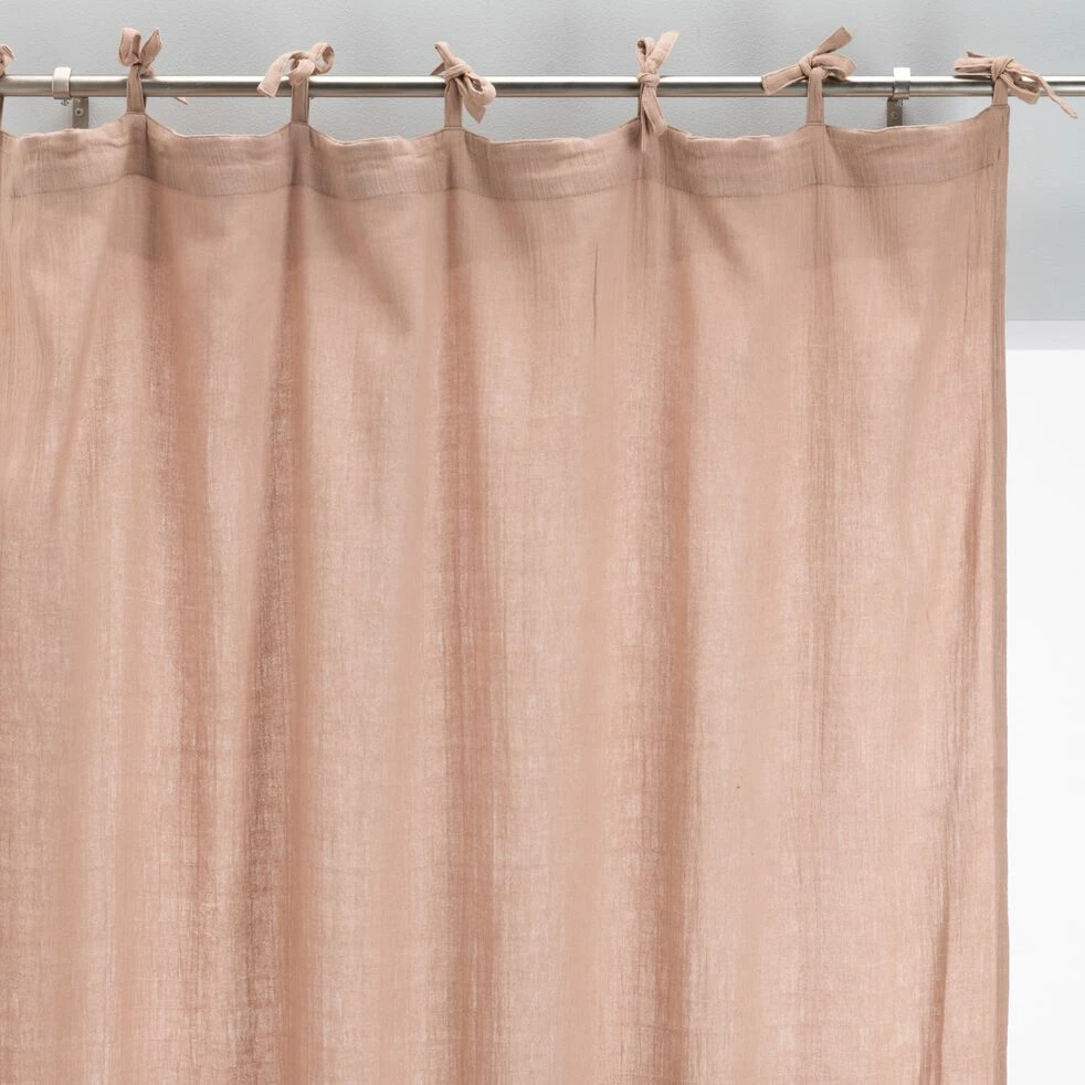 NUAGE - Rideau à Nouettes En Gaze De Coton - Rose Salina - 140x250cm 3 NUAGE - Rideau à Nouettes En Gaze De Coton - Rose Salina - 140x250cm