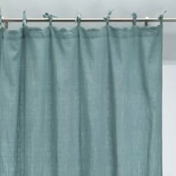 NUAGE - Rideau à Nouettes En Gaze De Coton - Bleu Calaluna - 140x250cm