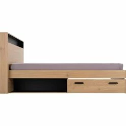 SALVA - Lit Effet Chêne - Bois Clair 140x200cm -chambre à coucher Soldes SALVA 26841502 G 3