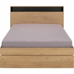 SALVA - Lit Effet Chêne - Bois Clair 140x200cm -chambre à coucher Soldes SALVA 26841502 G 4