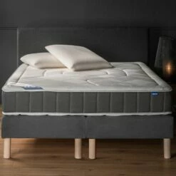RAMBLAS - Double Sommier Tapissier Bultex à Lattes - Gris 160x200cm -chambre à coucher Soldes Sommier RAMBLAS 27444092 A 1