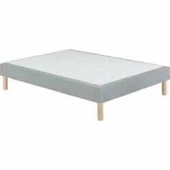 SORMIOU - Sommier Tapissier 140x190cm Gris Clair