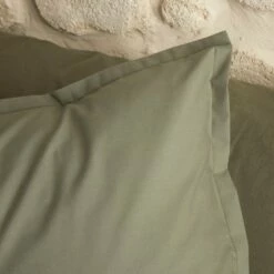 FLORE - Lot De 2 Taies D'oreiller En Percale De Coton - Vert Cèdre 65x65cm -chambre à coucher Soldes TAIE D 39 OREILLER FLORE 26440408 A 2