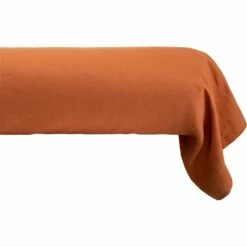 VENCE - Linge De Lit Uni En Lin Lavé - Brun Rustrel -chambre à coucher Soldes TAIE TRAVERSIN VENCE 27362976 F 1