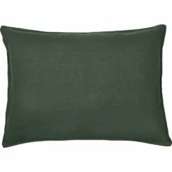 VENCE - Lot De 2 Taies D'oreiller En Lin Lavé - Vert Cèdre 50x70cm