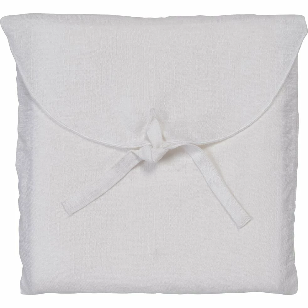 VENCE - Lot De 2 Taies D'oreiller En Lin Lavé - Blanc Capelan 65x65cm 4 VENCE - Lot De 2 Taies D'oreiller En Lin Lavé - Blanc Capelan 65x65cm – Image 2